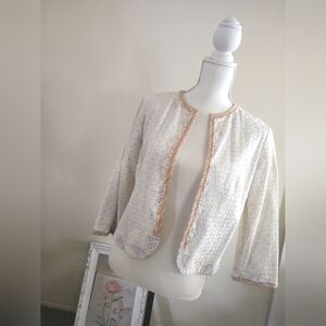 Shabby Chic 🦢White-Eyelet Jacket~ Size: MED